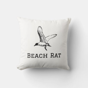 Oreiller à jet de rat de plage - Amusant thème de 