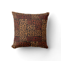 Oreiller à jet Motif africain en tissu ancien
