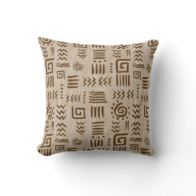 Oreiller à jet Motif africain en tissu ancien
