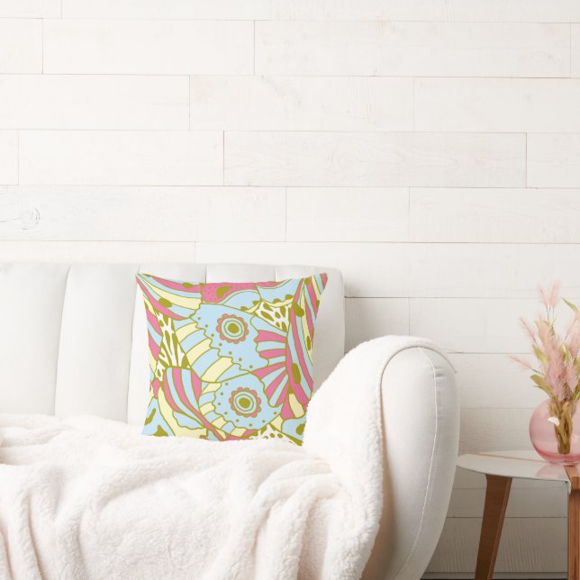 Oreiller à l'aile Abstraite à papillon rose (Canapé)