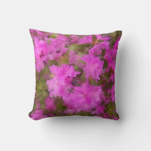 Oreiller à lancer - Aquarelle violette Rhododendro