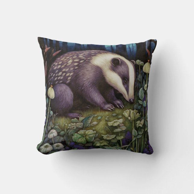 Oreiller à lancer Badger de minuit (Recto)