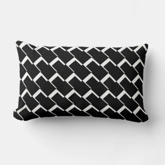Oreiller à lancer blanc noir, Coussin Lumbar 13" x