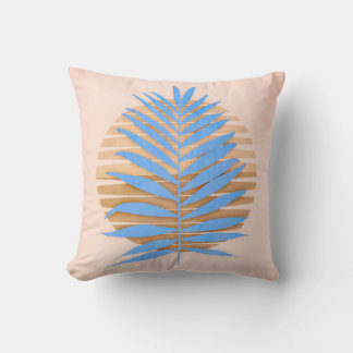 Oreiller à lancer bleu à la palme