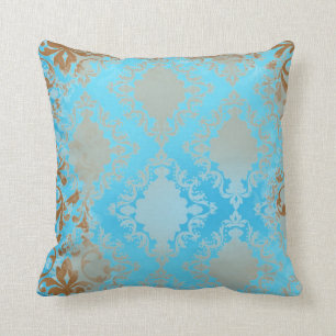 Oreiller à lancer bleu et Brown