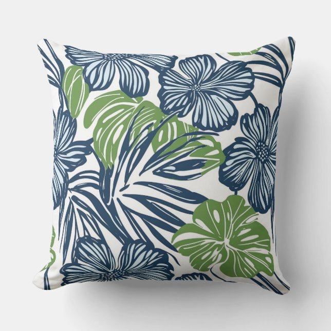 Oreiller à lancer bleu et vert (Recto)