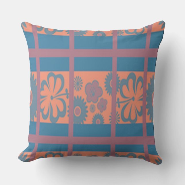 Oreiller à lancer bleu rose (Recto)