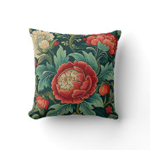 Oreiller à lancer botanique - Peony