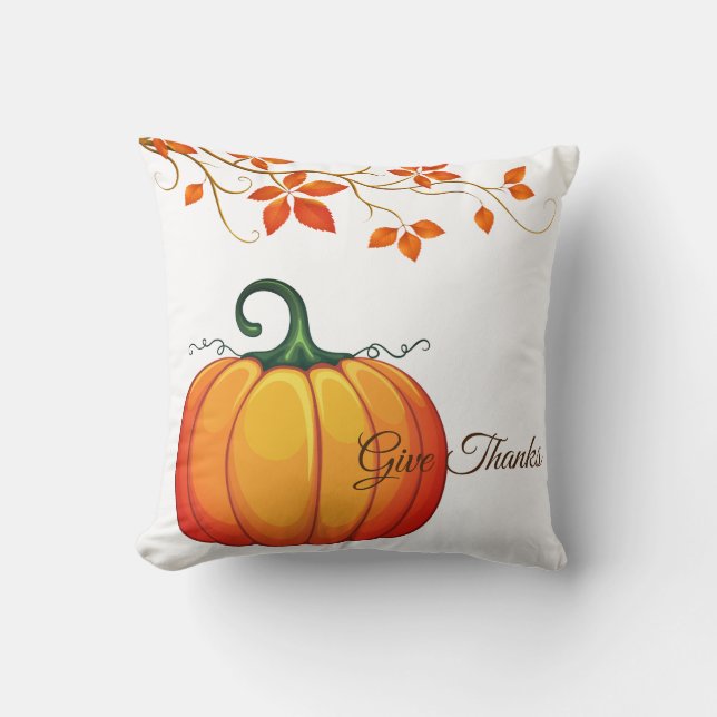 Oreiller à lancer Citrouille de récolte d'automne (Recto)