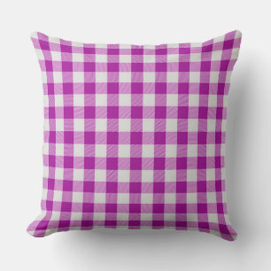 Oreiller à lancer classique Fuchsia Gigham Motif