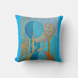 Oreiller à lancer d'arbre bleu