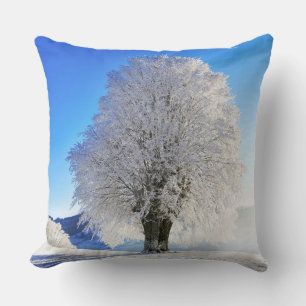 Oreiller à lancer d'arbre d'hiver