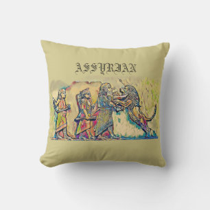 Oreiller à lancer d'art assyrien