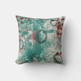 Oreiller à lancer d'art moderne Abstrait Bourgogne