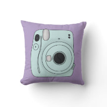 Oreiller à lancer de caméra rétro - Amusant violet
