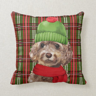 Oreiller à lancer de chien de Noël Brown de Cockap