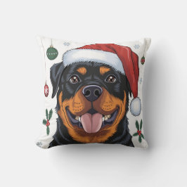 Oreiller à lancer de chien de Père Noël de Noël