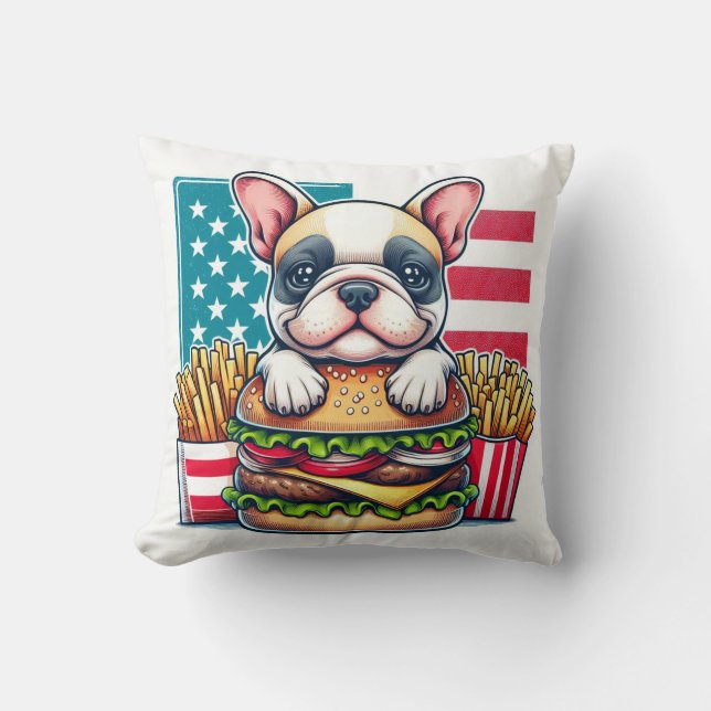 Oreiller à lancer de chien de taureau français (Recto)