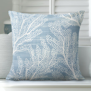 Oreiller à lancer de corail bleu clair