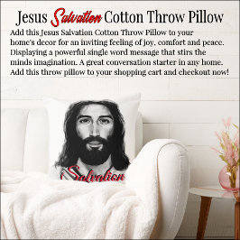 Oreiller à lancer de coton du salut Jésus