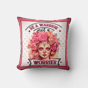 Oreiller à lancer de crâne rose et joli sucre