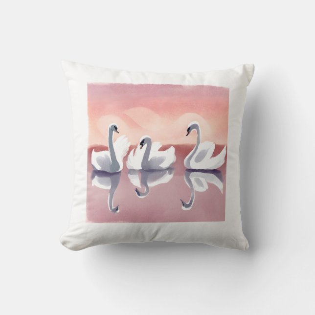 Oreiller à lancer de cygne blanc (Recto)