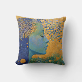 Oreiller à lancer de femme bleue