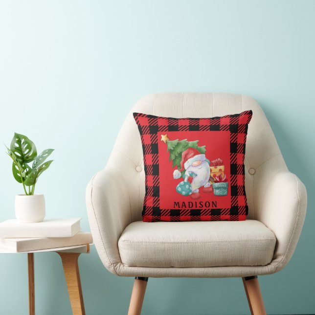 Oreiller à lancer de girofle de Noël Plaid Buffalo (Chaise)