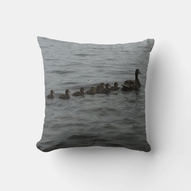 Oreiller à lancer de la famille de canards (Recto)