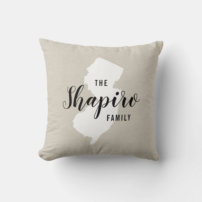 Oreiller à lancer de la famille Monogramme New Jer (Recto)