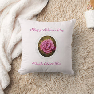 Oreiller à lancer de la mère rose texturé