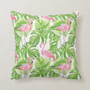 Oreiller à lancer de modèle Flamingo tropical
