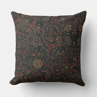 Oreiller à lancer de moquette bleu floral perse