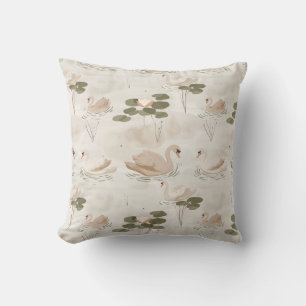 Oreiller à lancer de Motif de cygne neutre