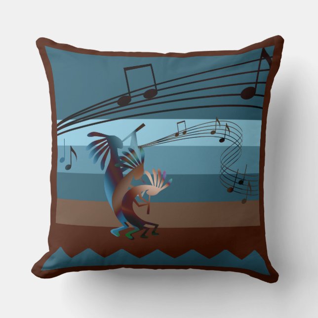 Oreiller à lancer de musique Kokopelli sud-ouest (Recto)