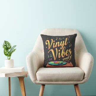 Oreiller à lancer de musique rétro Vinyl Vibes