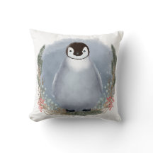 Oreiller à lancer de pingouin d'hiver