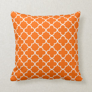 Oreiller à lancer de Quatrefoil orange