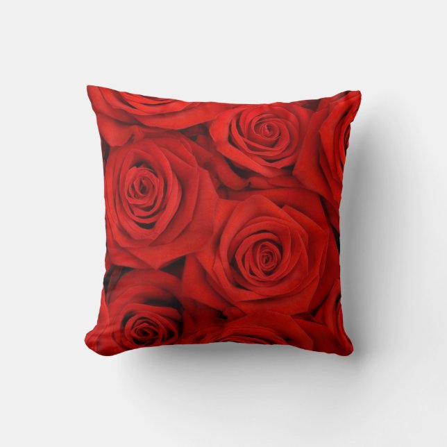 Oreiller à lancer de roses rouges (Recto)