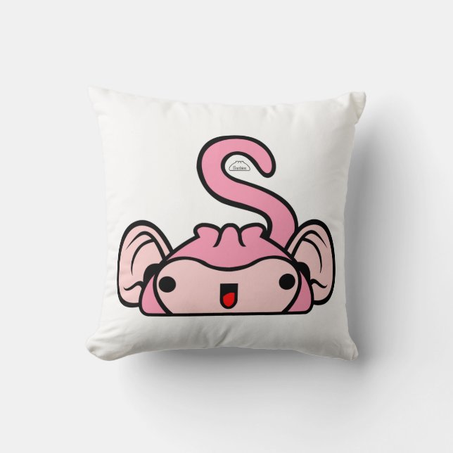 Oreiller à lancer de singe Bao - 16x16 (Recto)