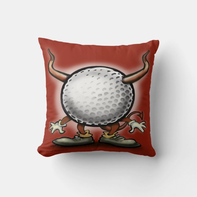 Oreiller à lancer démon de golf (Recto)