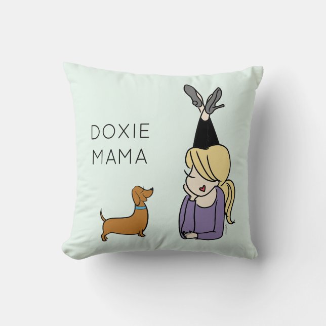 Oreiller à lancer Doxie Mama personnalisé (Recto)