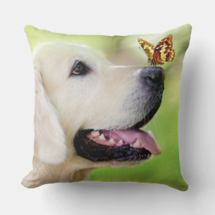 Oreiller À Lancer Du Labrador Et Du Papillon