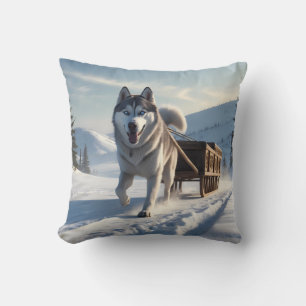 Oreiller à lancer élégant Husky Sibérien