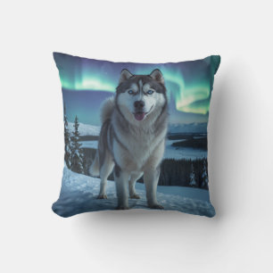 Oreiller à lancer élégant Husky Sibérien