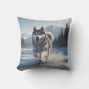 Oreiller à lancer élégant Husky Sibérien