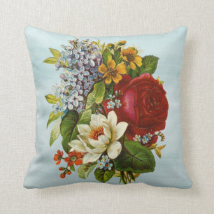 Oreiller à lancer en coton rose rouge 16 po x 16 p