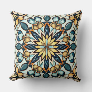 Oreiller à lancer en mosaïque de Mandala