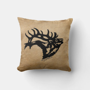 Oreiller à lancer en silhouette d'Elk Bull