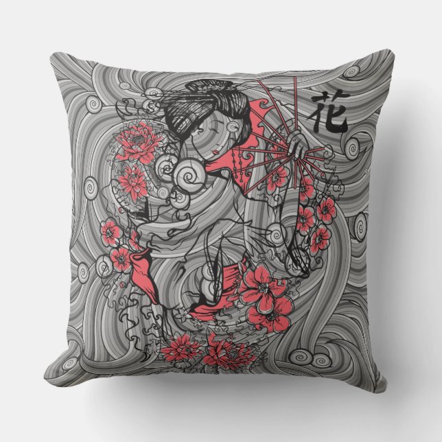 Oreiller à lancer Geisha (Recto)